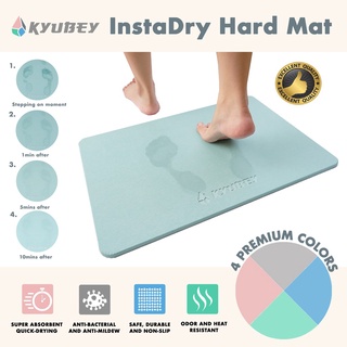 【Ready Stock】◐QUICK-DRY Mat Kyubey InstaDry Home/Bath Hard Mat - Diatomite (Strong Water Absorption,