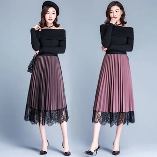 [Wear both sides] new autumn and winter lace skirt