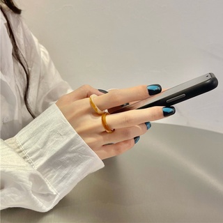 Korean Resin Ring Vintage Pearl Finger Rings Adjustable Women Fashion Jewelry