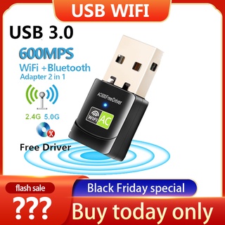 Wireless WiFi Bluetooth Adapter 2 in 1 adapter wifi dongle 600Mbps USB WiFi Adapter Receiver 2.4G 5G