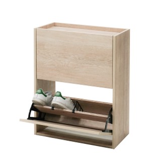 HOME SOURCE Scandinavian Shoe Cabinet 2 Compartment - See Colors