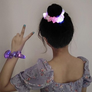 YZ Hair tie accessories Fashion Korean Colorful Led Glitter Hair Tie Scrunchies yazi (6)