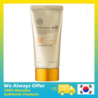 [The Face shop] eco Natural sun power long-lasting sun cream sun block sunscreen SPF50+ PA+++ 80ml