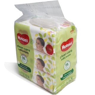 Mother and baby▦☌Huggies Clean Care Baby Wipes 80 sheets x 3 packs 240pcs