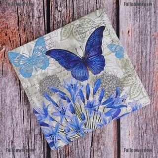 FPN 20PCS Napkins paper Decoupage Tissue Purple Flowers Butterfly wedding birthday [BEAUTY]