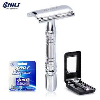 BAILI Upgrade Wet Shaving Safety Razor Blade Shaver Handle Barber Men's Manual Beard Hair Care +6 Bl