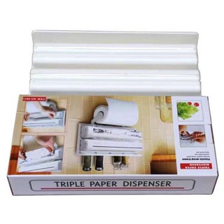 Triple Paper Dispenser Plastic Wrap Foil Dispenser Kitchen Towel Holder Kitchen Organizer