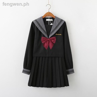 jk◄◑Cinderella spring model of orthodox JK uniform black sailor suit institute Japanese school clot (7)