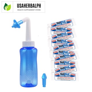 Nasal Wash Irrigation Rinsing Cleaning Nose from Allergy Relief + Neilmed Saline Packets