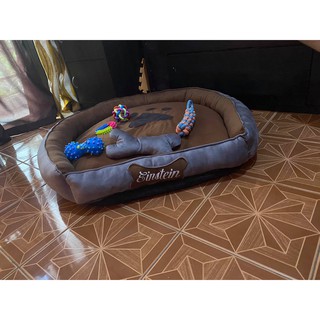 Dog Bed Extra Large (27x22x6) with free Bone Pillow and Free Name