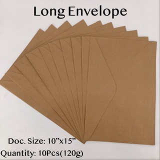 Long and Short Brown Envelope 10Pcs/Pack School and Office Supplies