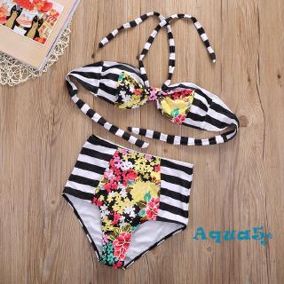 ✿ℛMother Daughter Matching Bikini Set Womens Floral Swimwear Kids Swimsuits UK