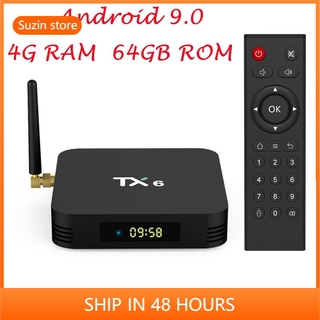 (Reay Stock)TX6 Smart TV BOX Android 9.0 Allwinner H6 Quad core USB 3.0 4G/64G 2.4G/5G Dual WIFI BT4