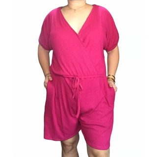 Plus Size Comfy Romper Shorts with 2 side pockets and adjustable waistband fits up to 5XL