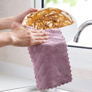 1pc Non-stick Pan Super Absorbent Water-removing Oil Stained Coral Velvet Towel Kitchen (2)