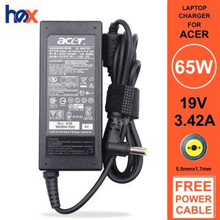 For Acer Laptop Charger Adapter 19V 3.42A 65W 5.5mm x 1.7mm