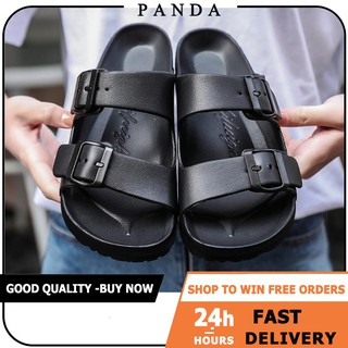Birkenstock New Korean Version Of The Trend Two Strap Slippers Women And Men Fashion Couple Sandals