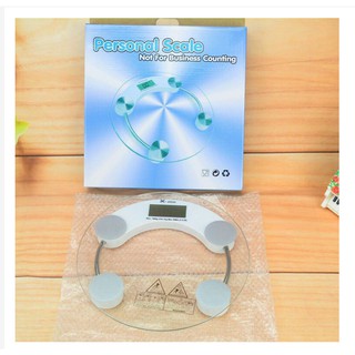 Round Electronic Weight Scale LCD Dispaly Weighing Scale Personal Scale Transparent White Round Nigh
