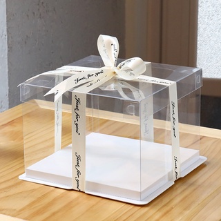 Transparent Cake Box Hollow Cube Baking Packaging Box Plastic cake Box Imitate Crystal Box Bag Gift (3)