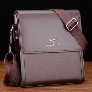 ☈Feng Leopard Kangaroo Men s Bag Shoulder Bag Men s Leather Bag Casual Messenger Bag Business Briefc