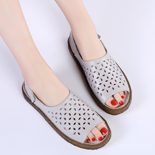 Big Plus Size 35-44 Women Sandals Peep Toes Soft Shoes Hollow Breathable (5)