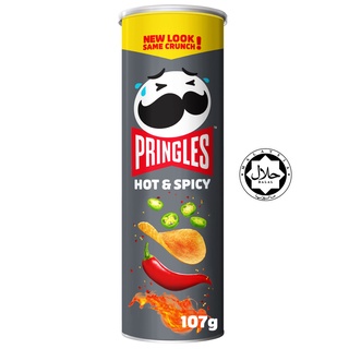 Pringles HOT & SPICY Flavour Potato Crisp Chips 1 Can 107g