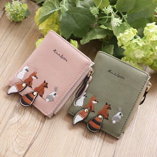 Women Mini Animal Pattern Wallet Cute Card Holder Purse SD