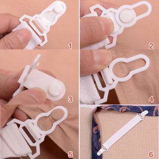 【HSU】4 pcs/set Bed Sheet Mattress Grippers Clip Holder Fasteners Elastic Set (3)