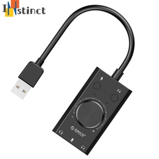 ORICO SC2 External USB Sound Card Volume Adjustable Audio Card Adapter PC