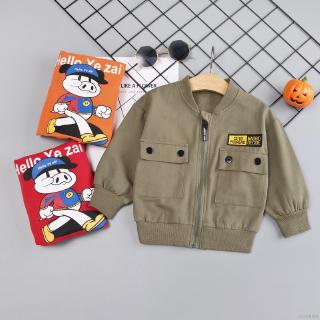 LOK01254 Kids Cardigan Baby Boys Outerwear Cartoon Print Casual Zipper Sweatshirt Kids Outfits 0-5Y