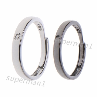 2 Pcs Sun Moon Matching Couple Friendship Lover Open Adjustable Rings Bands Set