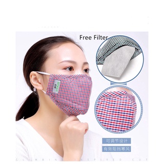 ✎□✵Adult Masks with free Filter Anti-fog PM2.5 Activated Carbon for Men and