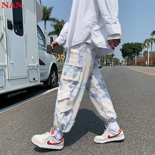 Nan Overalls Men39s Ins Fashion Brand Loose Large Size Ankle-Tied Drawstring Ankle-length Pants Summer Casual Pants Male Student Korean Style