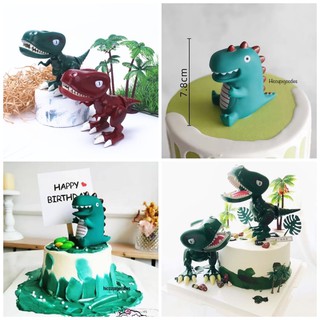 Dinosaur Theme Cake Topper Jungle Safari Cake DecorHappy Birthday Cake Topper Birthday Cake Decoration Kids Toy Gifts Dinosaur Birthday Boy Favors Dino