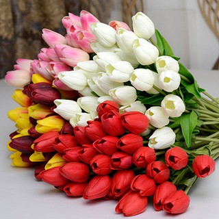 SUP Pretty Latex Real Touch Artificial Silk Tulip Flower