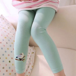 Baby Girls Skinny Pencil Pants Kids Cute Bird Print Leggings