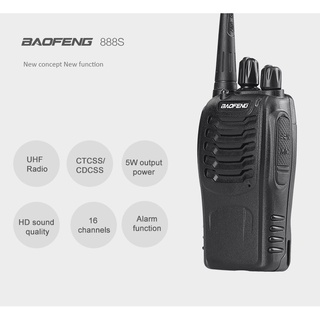 ✧COD Baofeng BF-888S Walkie Talkie 2 Set Portable Two-Way Radio FM Radio UHF Transceiver Long Range✮ (2)