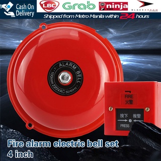 4 inches Fire Alarm Bell 95dB Red Industrial Building Elevator Alarm Bell Home Security