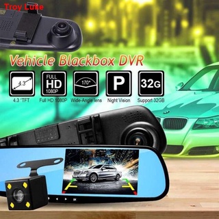 ♗♘Full HD 1080P Car Video Camera with Dual Lens for Vehicles Front & Rearview Mirror Car DVR Dash Ca