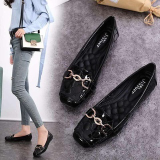 Real soft leather, soft sole, flat sole, single shoes, female Doudou shoes, New Summer Student Korean version, social round headed grandma shoes