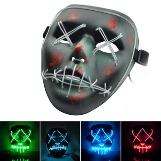 Halloween The Purge Movie Wire Face Led Mask Neon Rave Mask
