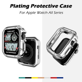 PC Plating Case Cover for Apple Watch 44mm 40mm 42mm 38mm Protective Case Glossy Watch Case for Apple Watch Series 6/5/4/3/2/SE