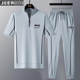 JEEP Jeep men s summer thin short-sleeved t-shirt suit men s Korean shorts casual sports two-piece t (1)