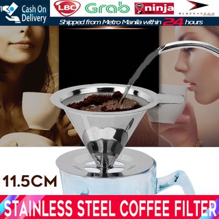 Stainless Steel Cone Coffee Filter Dripper Double Layer Mesh (1)