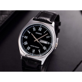 Casio MTP-V006L-1B Men’s Analog Leather Watch MTPV006L-1B Silver Tone MTPV006