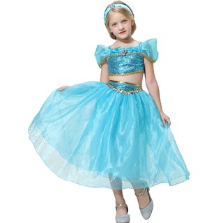 Christmas Dress For Children Lamp Aladdin Cosplay Costume Princess Jasmine Dress