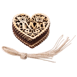 10pcs/Lot Wedding Decoration Laser Cut Wood Heart Embellishment Wooden Shape Craft Wedding Decoration Marriage