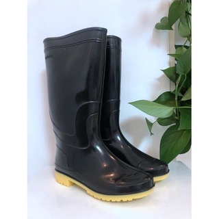 MEN SHOE✐✆☼Rubber black men's rain boots（black shoes）