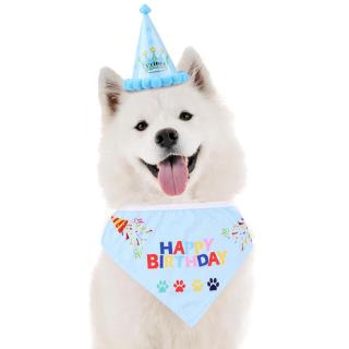 Cute Pet Dog Birthday Hat Headwear Bandana Neckerchief Ties Party Fancy Dress zx