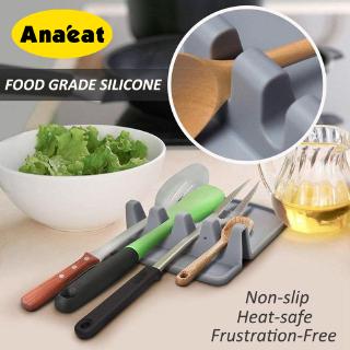 Anaeat Heat Resistant Silicone Spoon Rest ladle Utensil Holder Organizer Rack Storage Kitchen Accessories Cooking Tools
